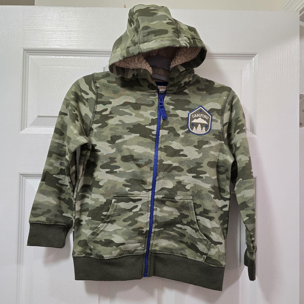 GYMBOREE Camo Camouflage Camping Hoodie size 6